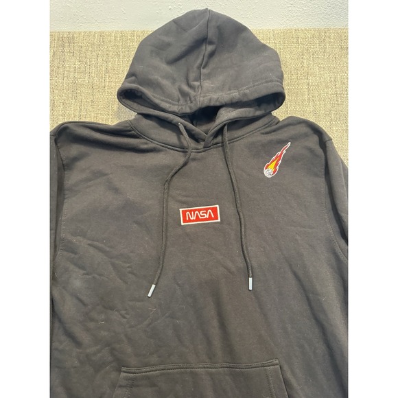 Eighty Eight Brand Hoodie Large‎ Astronaut Outer Space Black NASA Patch Work - Picture 10 of 14